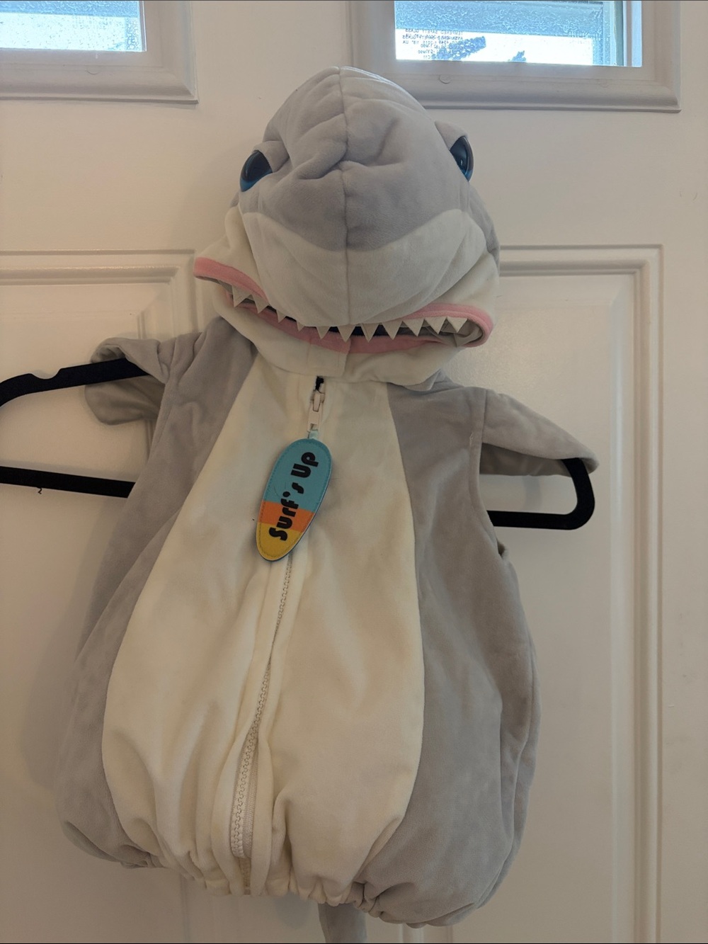 Shark Costume Hoodie for Baby- Gray & White